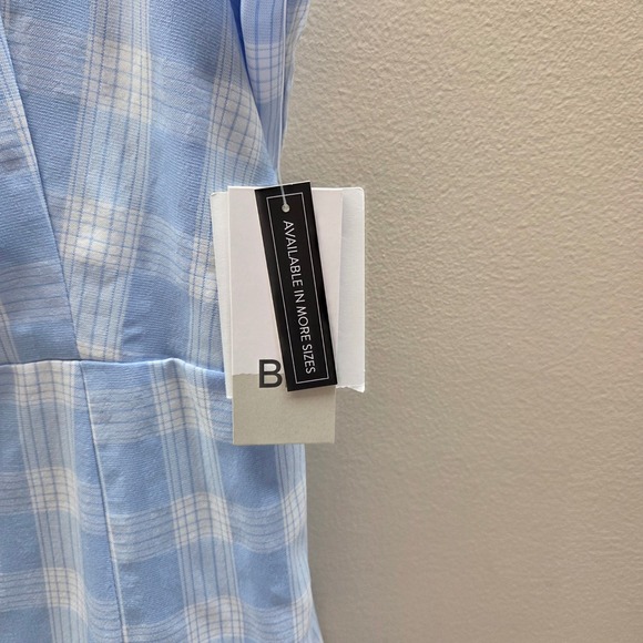 BP‎ Plaid Spaghetti Strap Mini Dress Blue White XL NEW - Picture 6 of 8